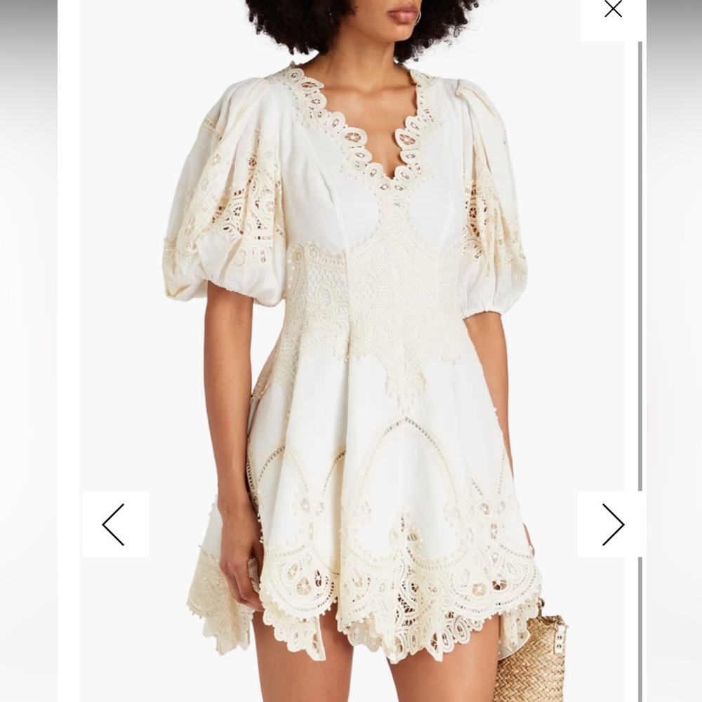 Zimmerman mini eyelet lace linen dress